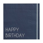 Servietten "Happy Birthday" dunkelblau 16 Stück