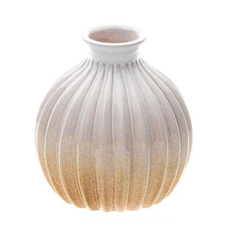 Vase Keramik weiß gelb 12 x 13 cm