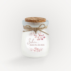 Duftkerze Vanille mit Korkdeckel + Anhänger "Trockenblumen Blush"