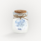Duftkerze Vanille mit Korkdeckel + Anhänger geschäftlich "Schneeflocke"