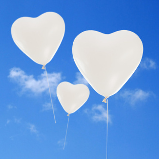 8 x Herzluftballons weiß 25 cm