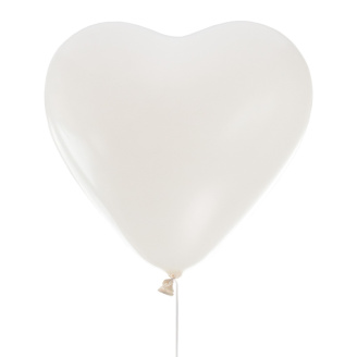 8 x Herzluftballons weiß 25 cm