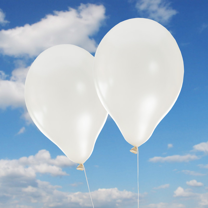 Luftballons Perlmuttschimmer weiß 10 Stück