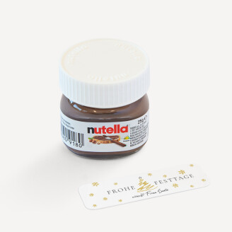 Mini Nutella Glas mit Aufkleber geschäftlich Kleine Tanne