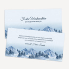 Windlicht Weihnachten Karte "Winterlandschaft Berge"