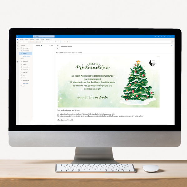 Digitale Weihnachtskarte geschäftlich Weihnachtsbaum