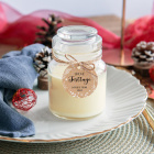 Duftkerze Vanille im Apothekerglas + Anhänger geschäftlich "Frohe Weihnachten"