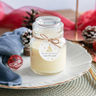 Duftkerze Vanille im Apothekerglas + Anhänger geschäftlich "Kleine Tanne"