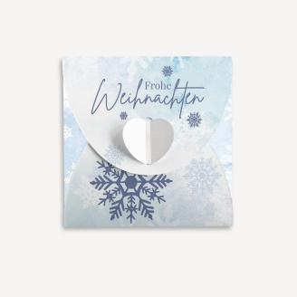 Mini Geschenkumschlag 8,5 x 8,5 cm geschäftlich Schneeflocken