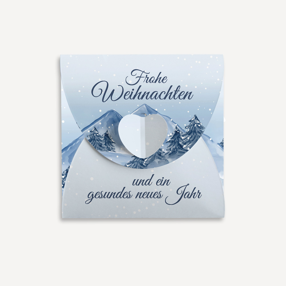Mini Geschenkumschlag 8,5 x 8,5 cm Winterlandschaft Berge