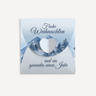 Mini Geschenkumschlag 8,5 x 8,5 cm "Winterlandschaft...