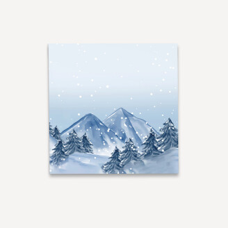Mini Geschenkumschlag 8,5 x 8,5 cm Winterlandschaft Berge