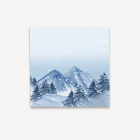 Mini Geschenkumschlag 8,5 x 8,5 cm "Winterlandschaft Berge"