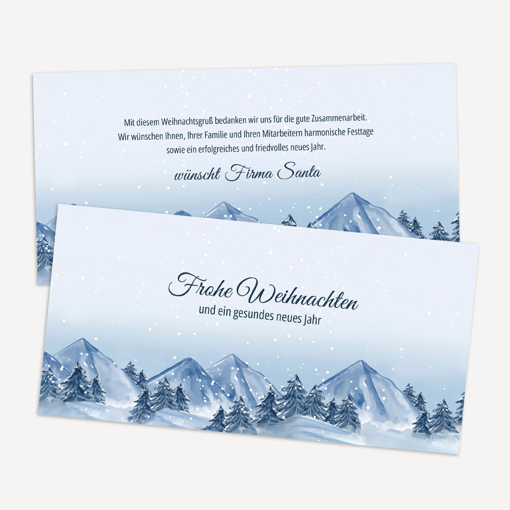 Weihnachtskarte geschäftlich Winterlandschaft Berge