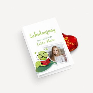 Gastgeschenk Mini Klappkarte "Bücherwurm"
