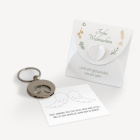 Werbegeschenk Schlüsselanhänger + Einkaufswagenchip im Mini Geschenkumschlag "Winterkranz"