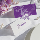 Klapptischkarte Elegance lila inkl. Namensdruck