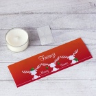 Windlicht Weihnachten Tischkarte Elche rot inkl. Personalisierung & Maxi Teelicht