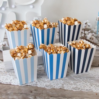 Popcorn Box Mix blau 6 Stück