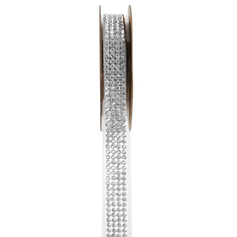 Deko Strassband silber selbstklebend 15 mm x 1 m