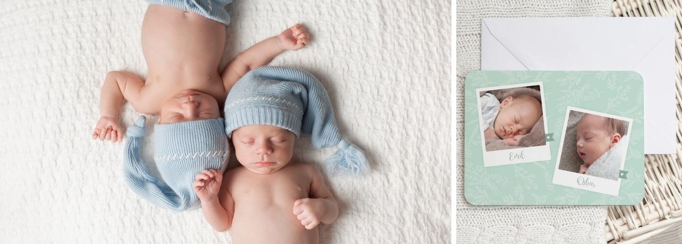 Wunderschöne Sprüche für die Geburtskarten zur Geburt von Zwillingen & Geburtskarte Zwillinge Glückskinder